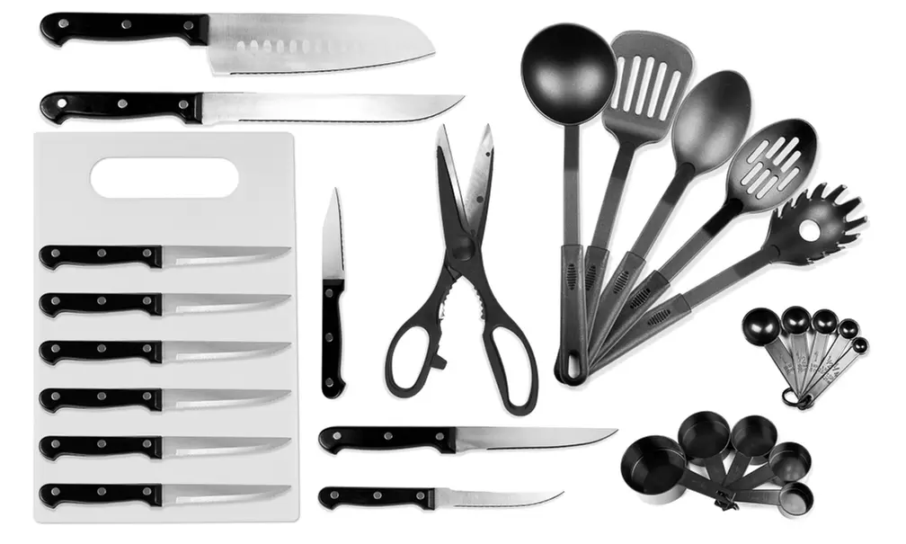 Kitchen Utensil and Knife Set with Wooden Knife Block (29-Piece) - Primary Image