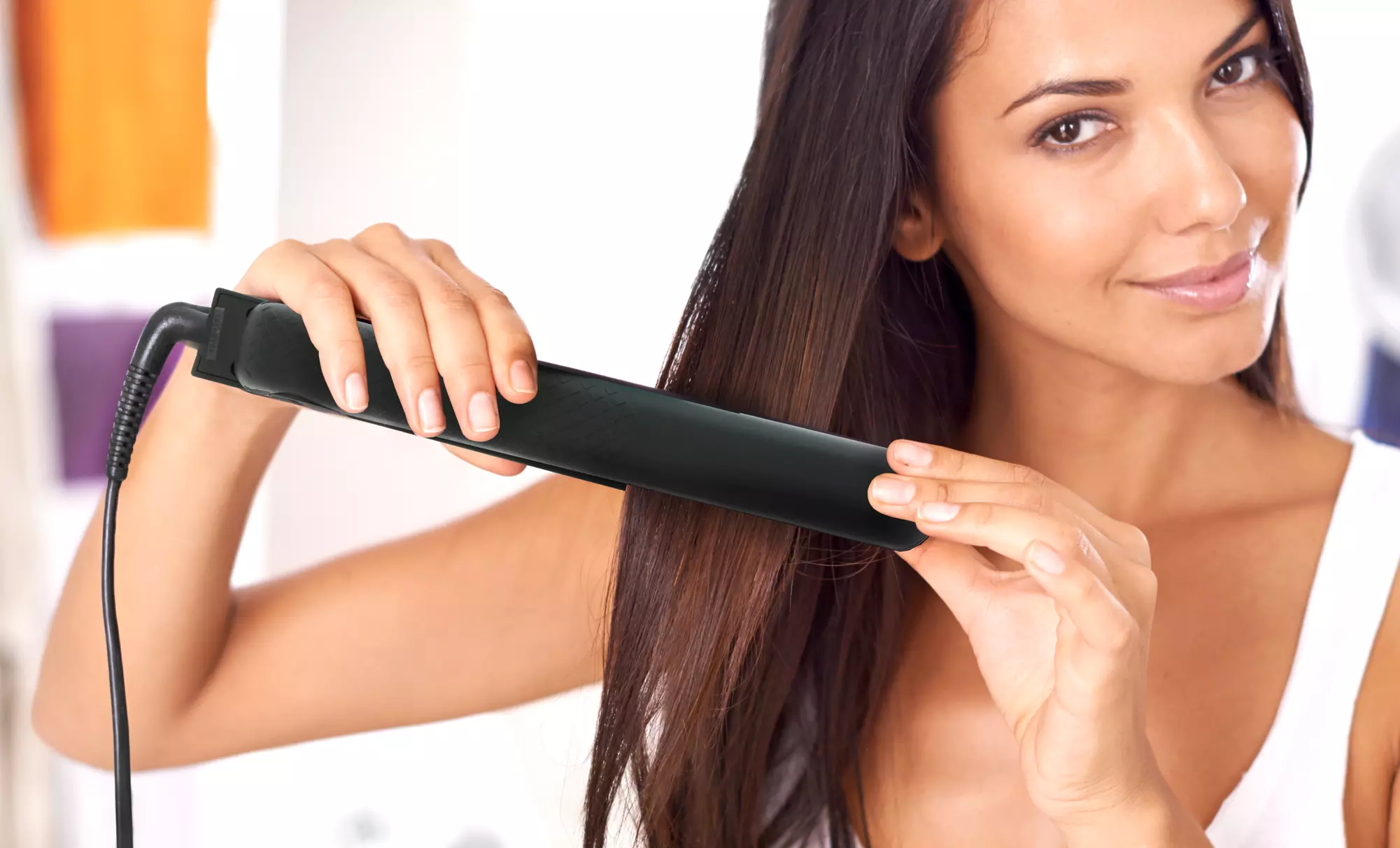 Professional 1.25" Ceramic Flat Iron Hair Straightener - Second Medium