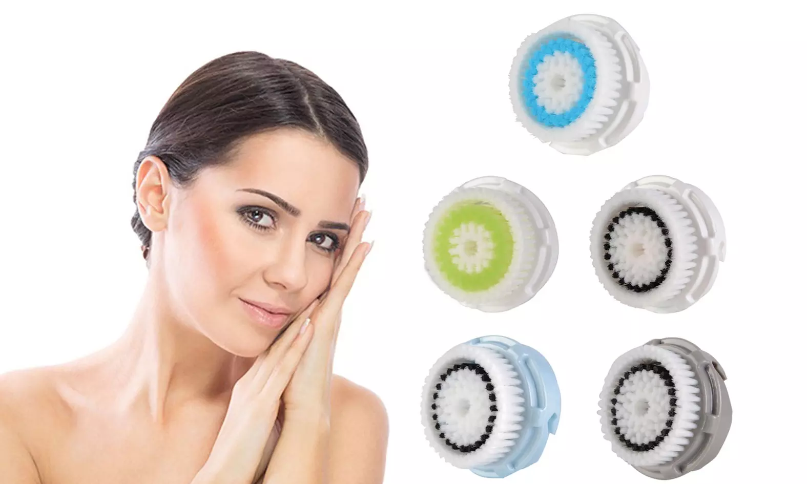 Facial Brush Heads for Deep Pore, Normal, Acne-Prone, Sensitive, or Delicate Skin Types (4-Pack) - Primary Image