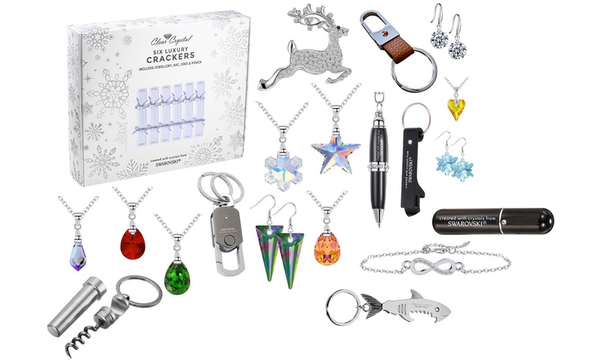 Image 1: Clear Crystal Christmas Crackers made with Crystals from Swarovski