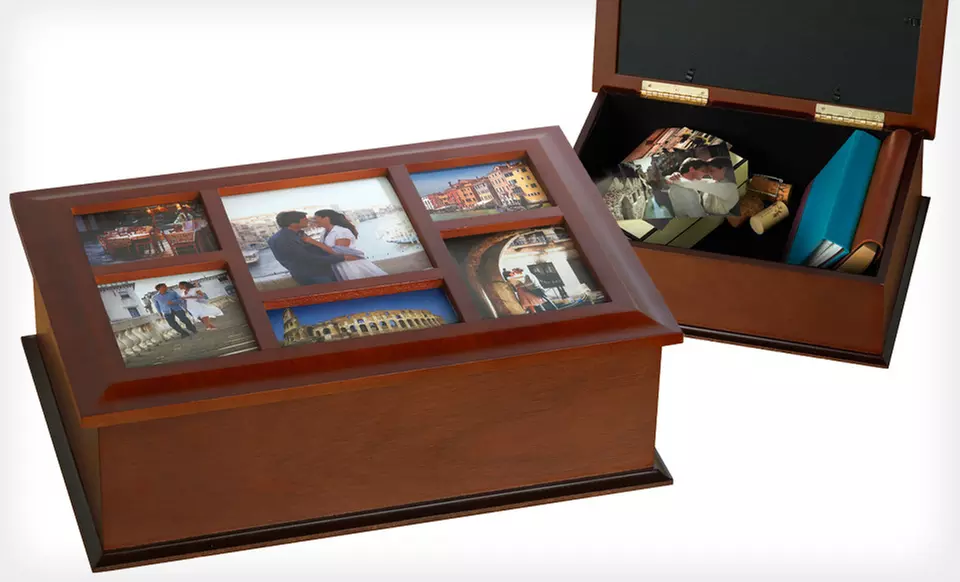 $28.99 for a Melannco Collage Photo-Storage Box in Espresso ($61.50 List Price). Free Shipping and Free Returns. - Primary Image