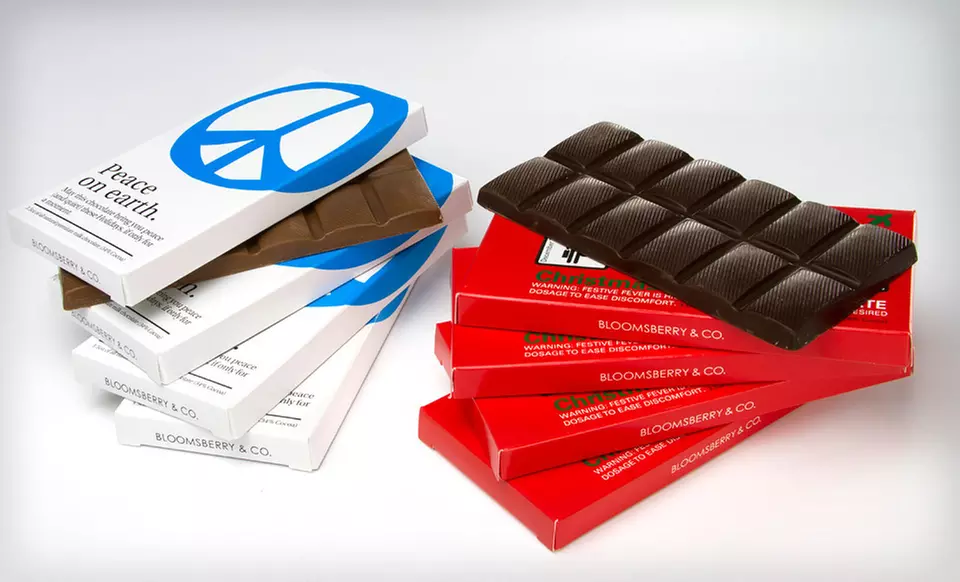 $29 for a 10-Pack of All-Natural Bloomsberry & Co. Holiday Chocolate Bars ($50 List Price). Free Shipping. - Primary Image