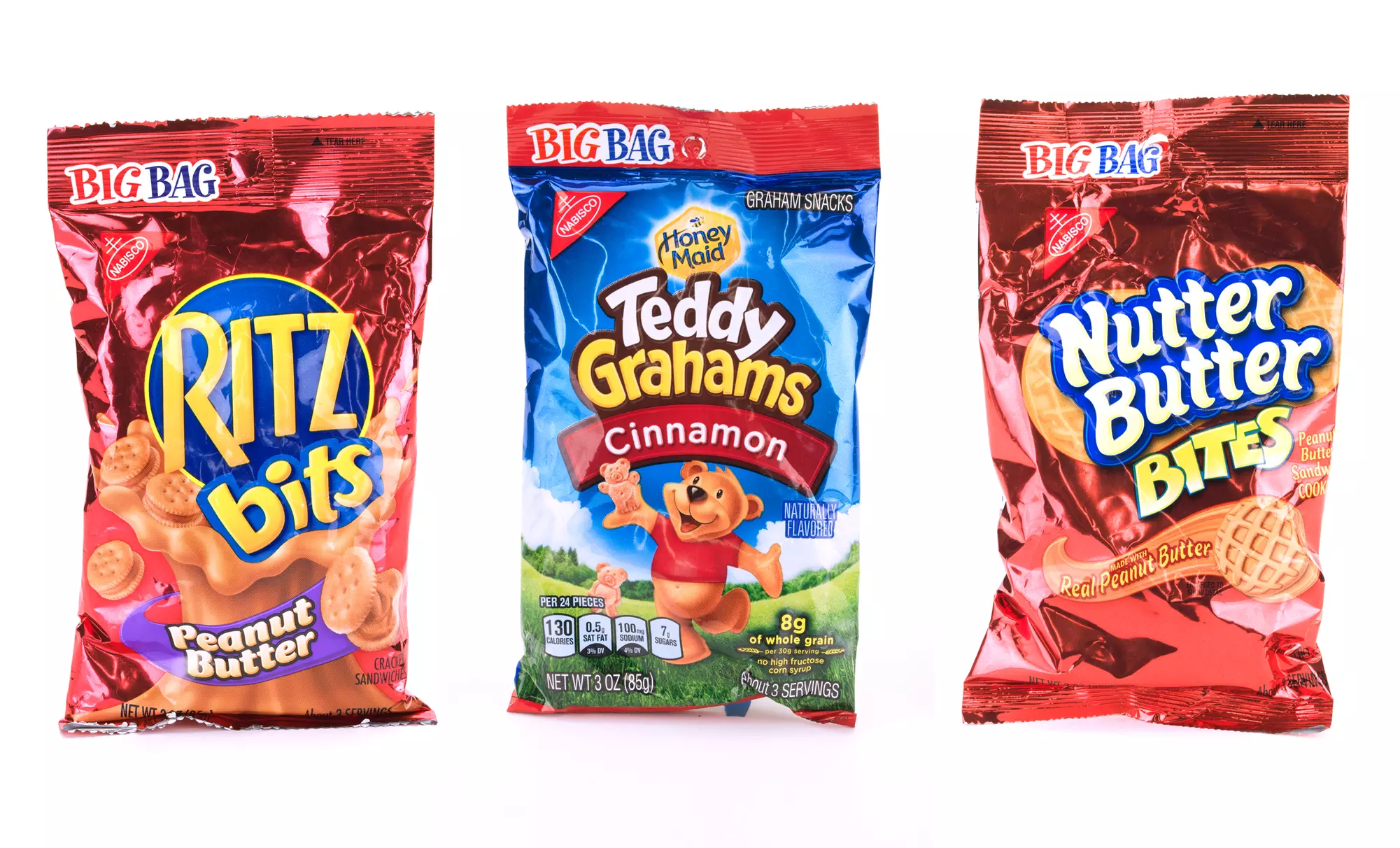 Nabisco Nutter Butter, Teddy Grahams, or Ritz Bits Snack Bags; 12-Pack of 3 Oz. Bags + 5% Back in Groupon Bucks - Primary Image