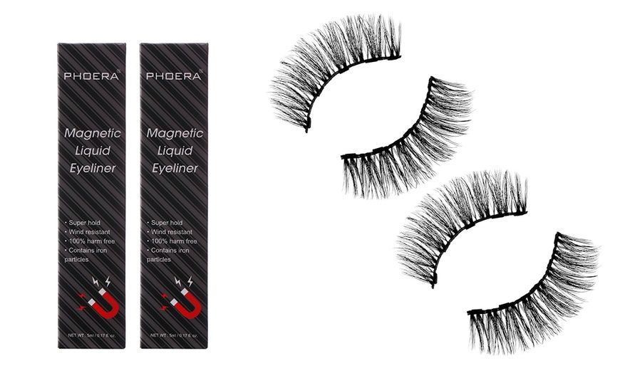 Image 6: One or Two Phoera Magnetic Eyeliners and Eyelashes