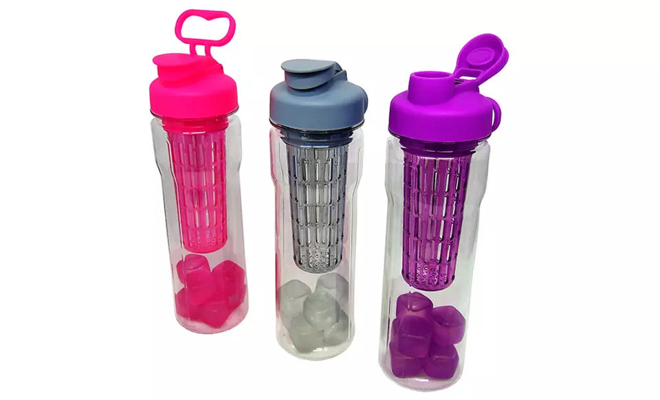 28oz. Fruit Infuser Water Bottle with Reusable Ice Cubes - Primary Image