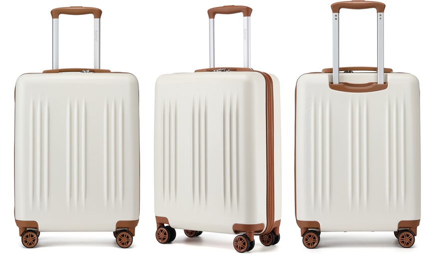 Image 9: One- or Three-Piece Sleek Striped Expandable ABS and PC Suitcases