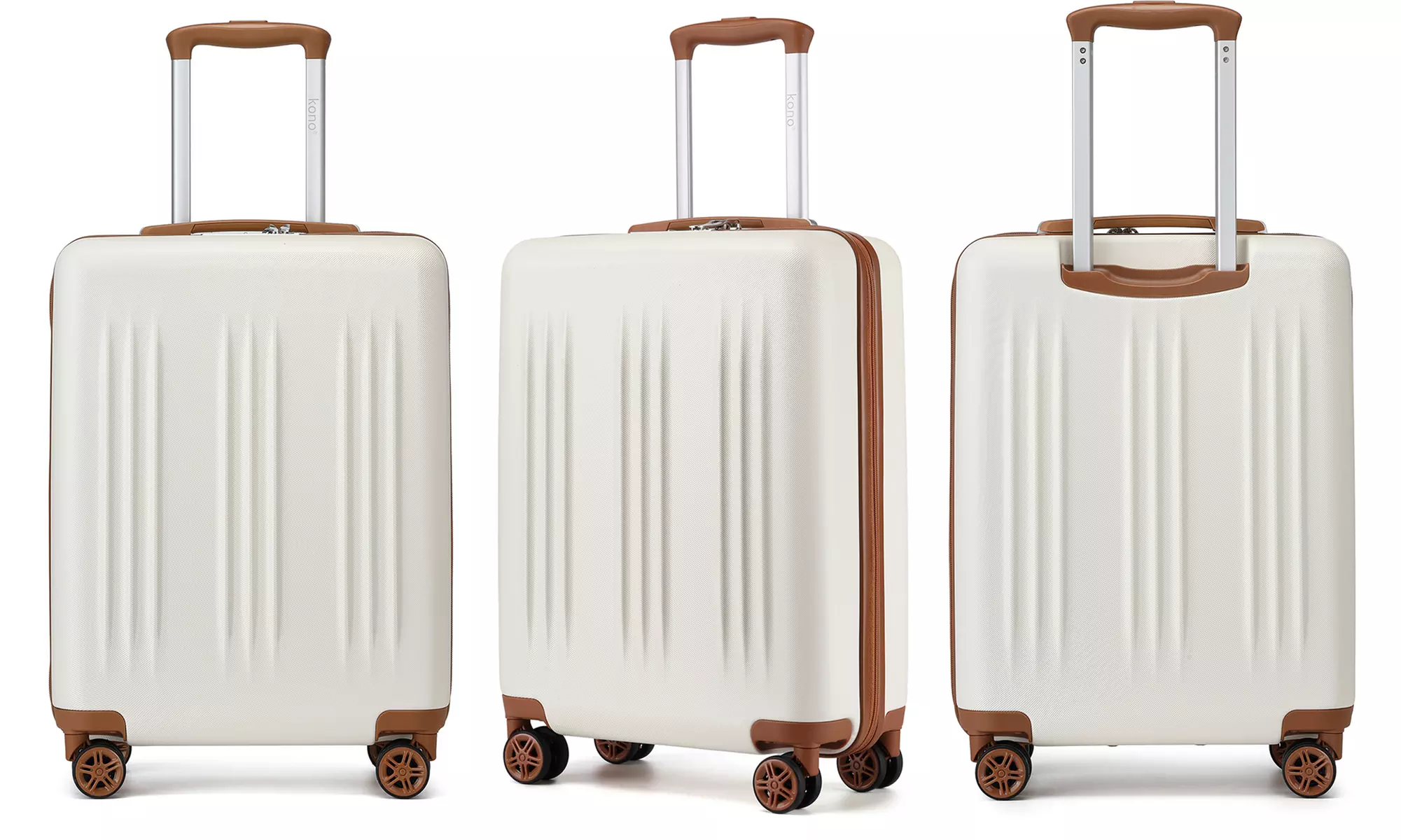 KONO One or Three Piece Four Wheels Hard Shell Suitcases