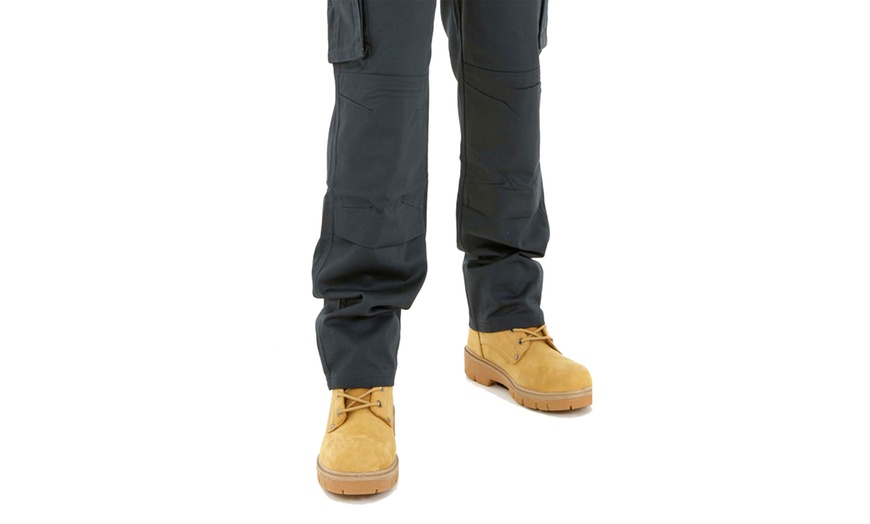 Image 3: Mens Navy Blue Cargo Work Trousers
