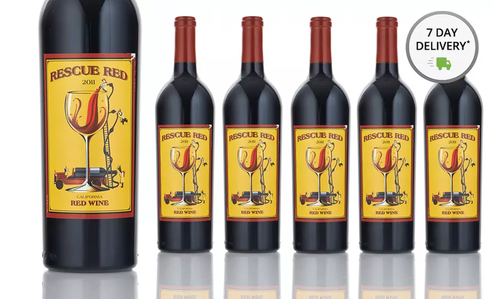 Six Bottles of 2011 Rescue Red Blend Wine. Shipping Included. - Primary Image