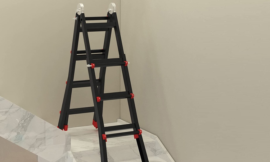 Image 4: HomCom Telescoping Ladder