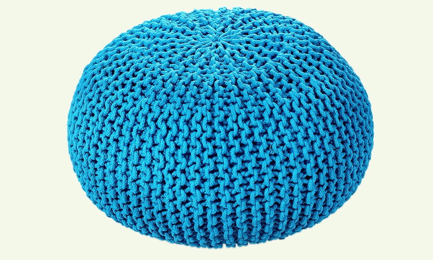 Image 14: Round Knitted Pouffes