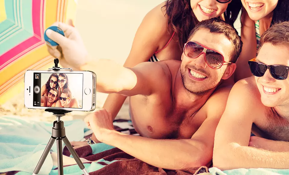 Aduro U-Snap Bluetooth Wireless Selfie Remote Photo Clicker with Tripod - Primary Image