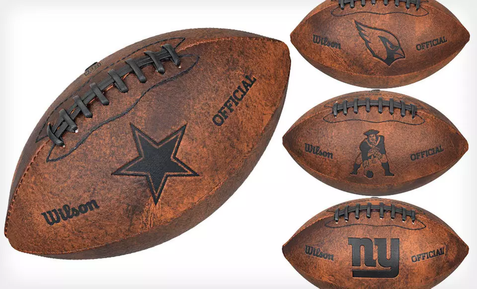 $12 for a Wilson 9 In. NFL Throwback Football ($17.99 List Price). 23 Teams Available. Free Shipping and Free Returns. - Primary Image