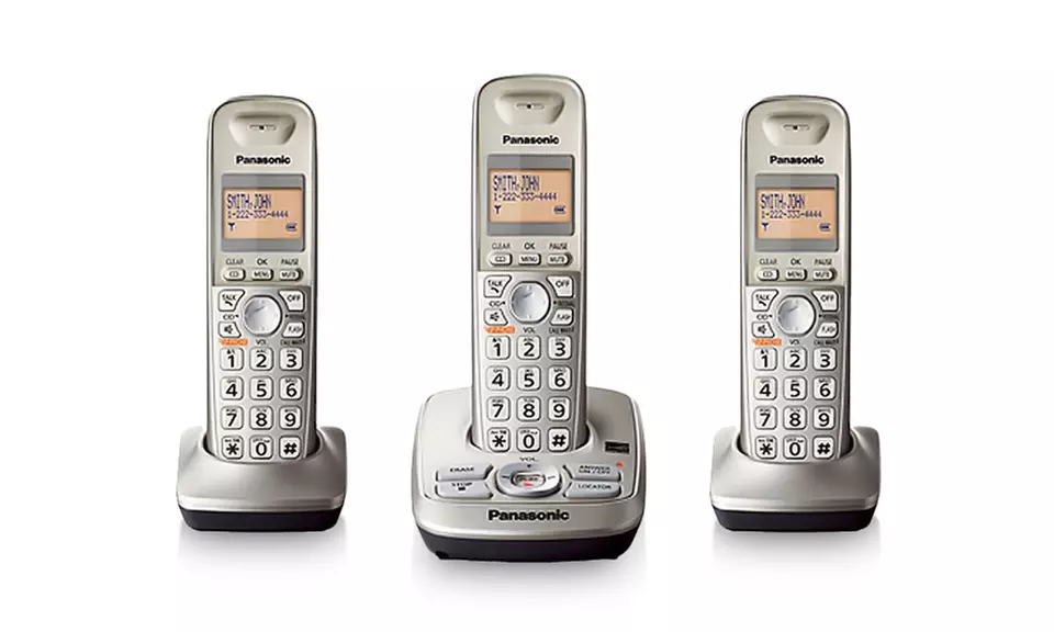 Panasonic Cordless Landline Phones (3-Piece Set) (Refurbished) - Primary Image