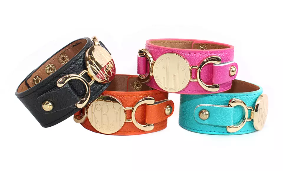 Monogrammed Leather Cuffs from Allyanna Gifts (Up to 62% Off) - Primary Image