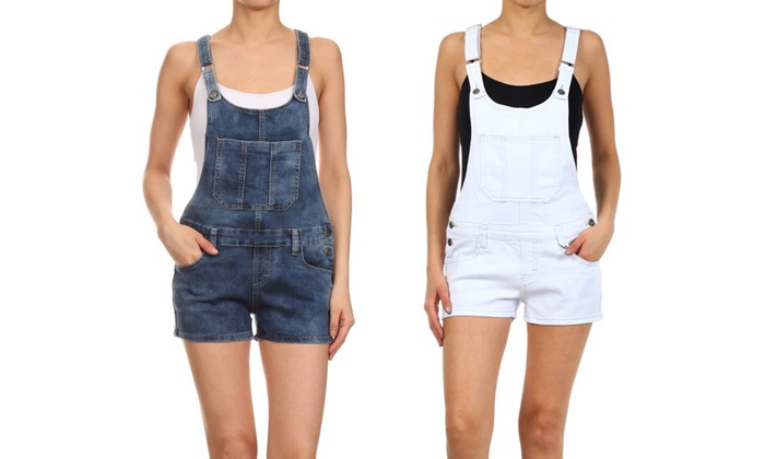 womens jean overalls shorts