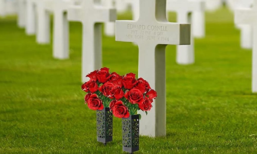 Image 1: Two or Four Memorial Vases for the Cemetery Decoration