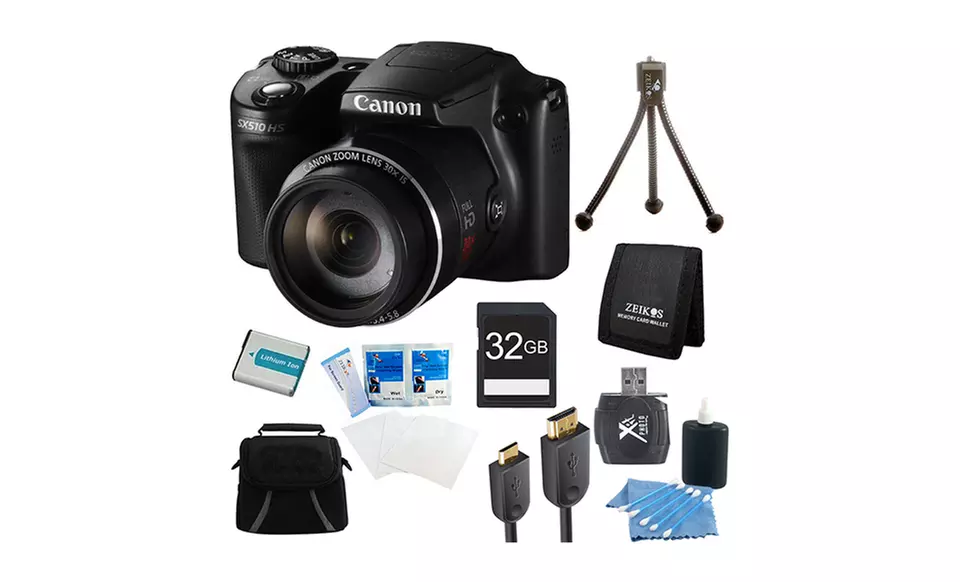 Canon PowerShot SX510 HS 12.1 MP 30x Zoom CMOS Digital Camera Bundles from $199.99–$229.99  - Second Medium