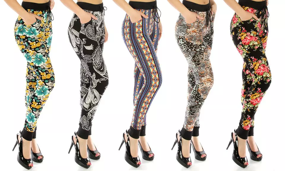 Women's Plus Size Printed Joggers - Primary Image