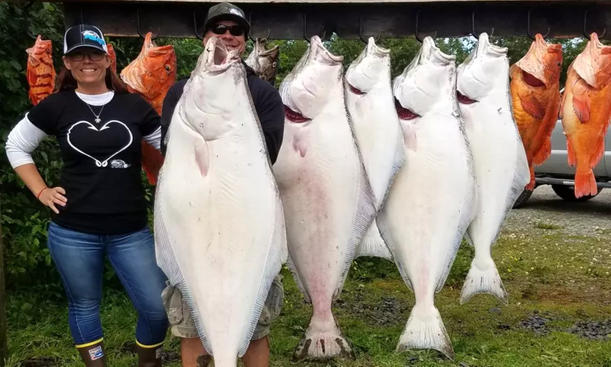 Unforgettable Full Day Halibut Trip for Four or Six in Pristine Alaska