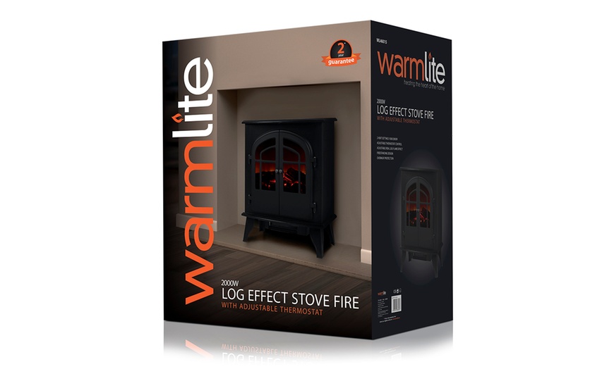 Image 4: Warmlite Log-Effect Stove Fire