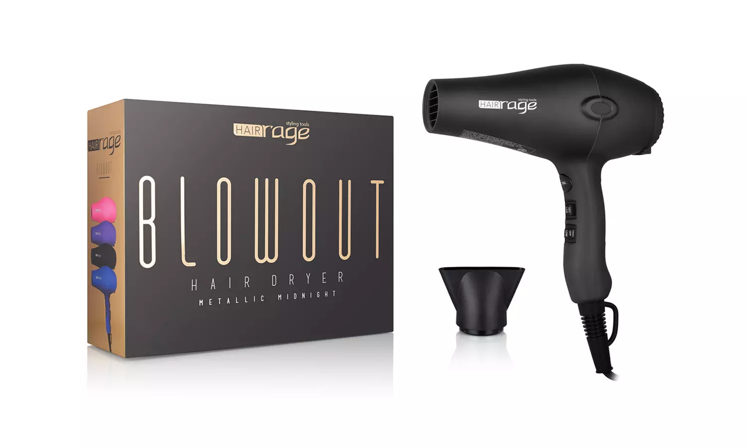 Hair Rage Blowout Dryer with Concentrator Nozzle - Second Medium
