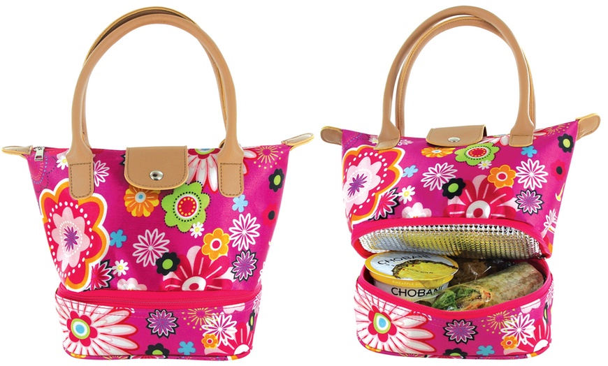 floral insulated lunch bag