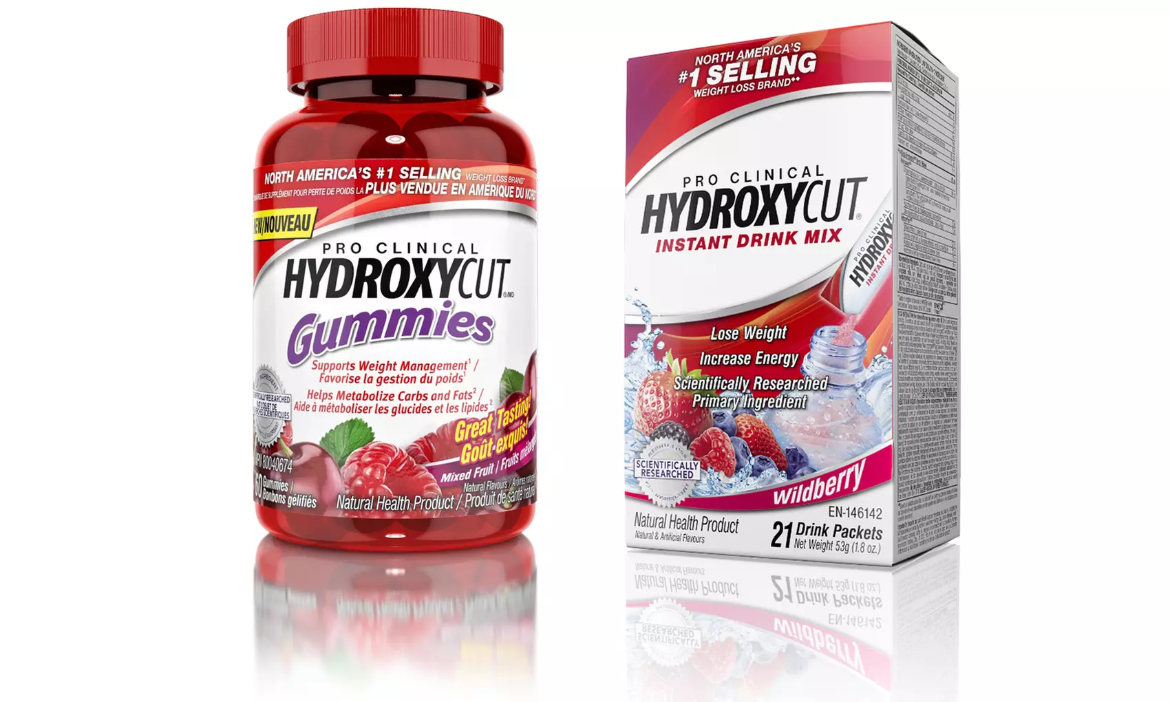 Hydroxycut Pro Clinical Bundle with Drink Mix (21-Pack) and Gummies (60-Count Bottle) - Primary Image