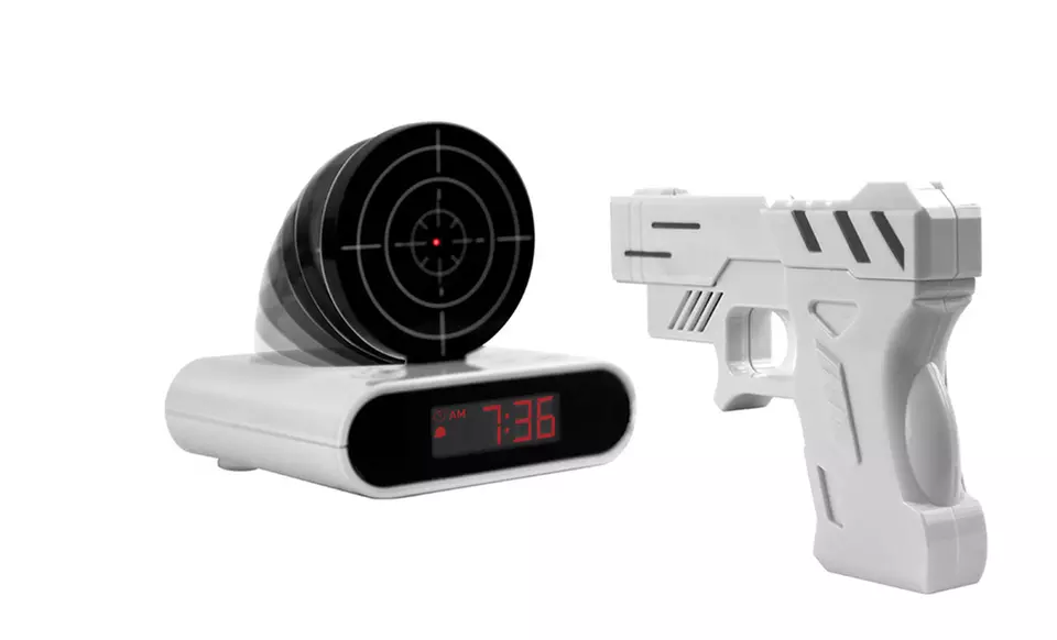 Gun and Target Recordable Alarm Clock - Primary Image