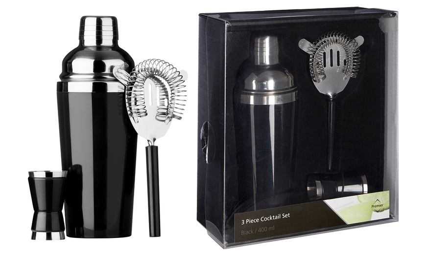 Image 4: Three-Piece Cocktail Shaker Set