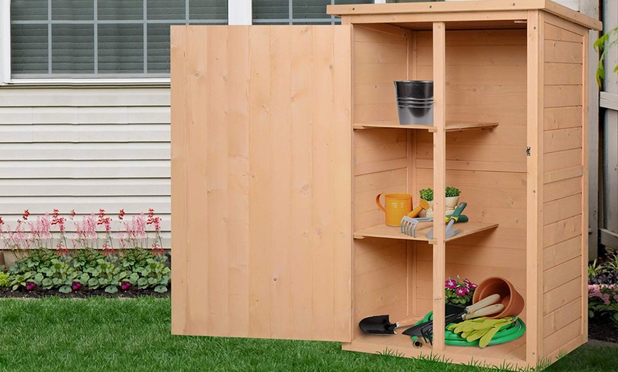 Image 1: Fir Wood Garden Storage Shed