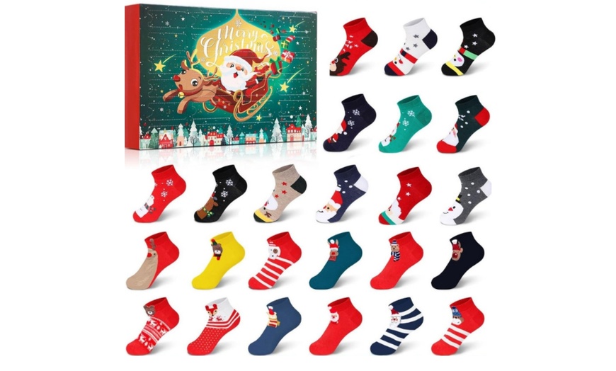 Image 2: 24 days Christmas Sock Advent Calendar