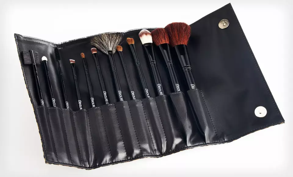 $19.99 for a Beauté Basics 12-Piece Professional Brush Set with a Leopard-Print Case ($79.95 List Price). Free Shipping. - Second Medium