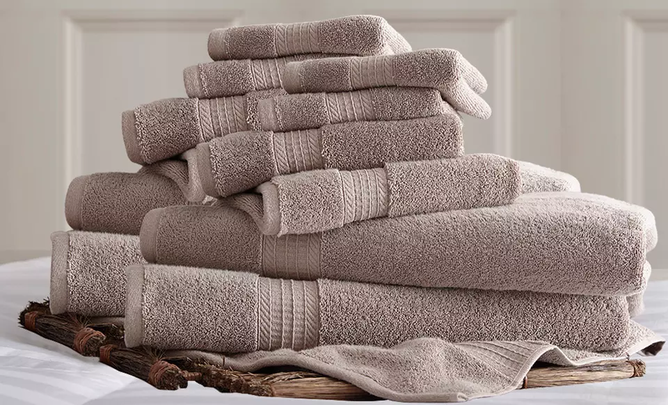 12-Piece 650 GSM 100% Egyptian Cotton Luxury Spa Collection Towel Set - Primary Image
