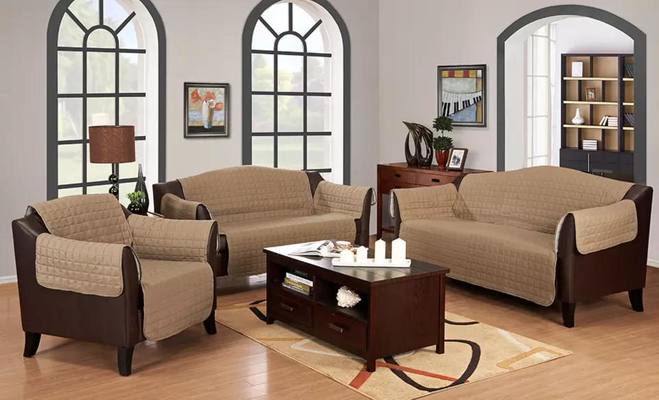 Faux Suede Chair, Love Seat, or Sofa Slipcovers. Multiple Colors Available. - Primary Image