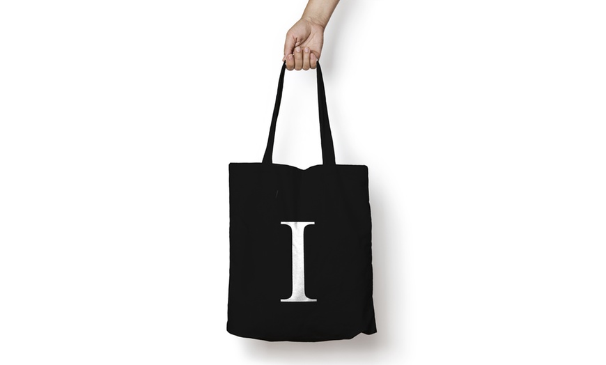 Image 10: Alphabet Letter Cotton Tote Bag