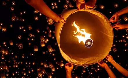 Chinese Sky Lanterns with Fuel Patches from Sky Lanterns (Up to 60% Off). Two Options Available. - Primary Image