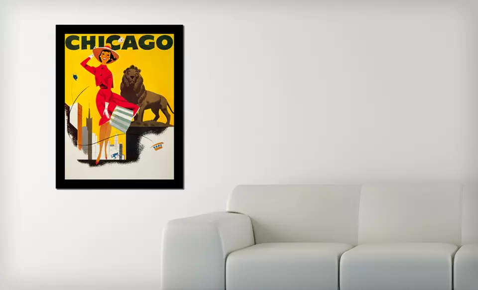 $49 for a 26”x34” Framed Vintage Travel Print on Canvas ($205 List Price). 19 Options Available. Free Shipping and Returns. - Primary Image