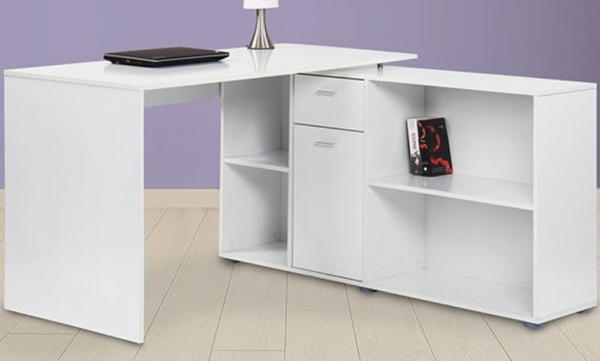 Image 3: Cyrus Pivoting Corner Desk