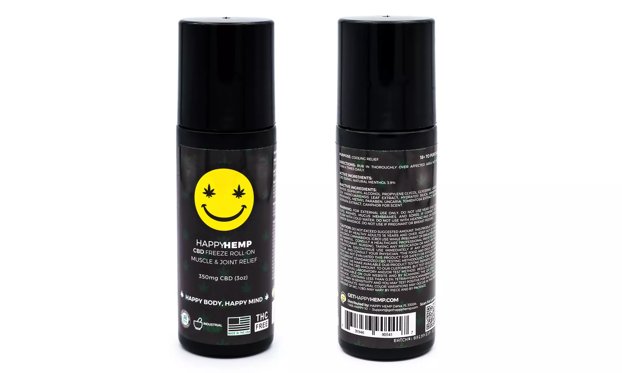 CBD Cream Roll On for Pain from Happy Hemp