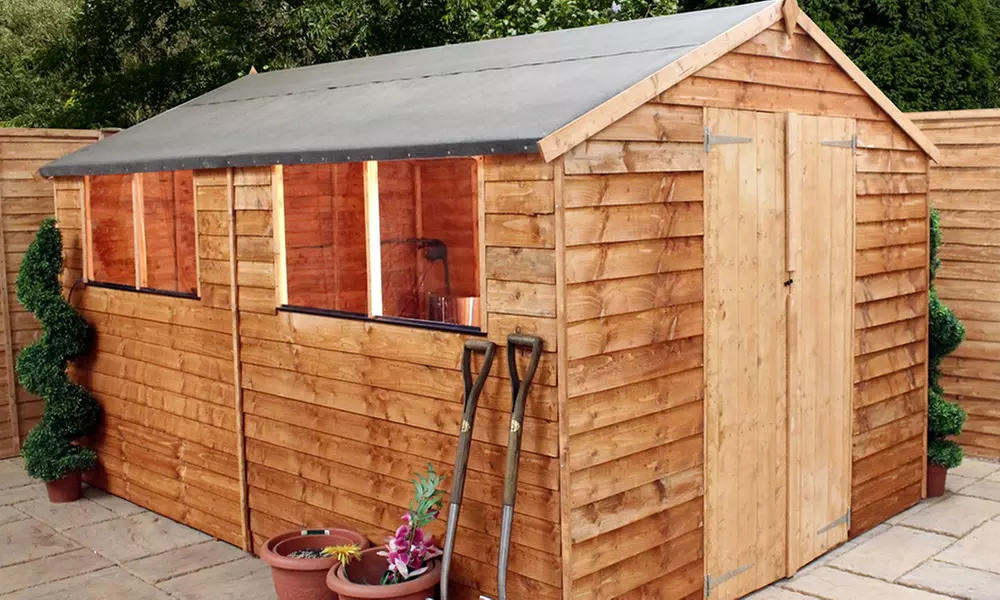 Overlap Apex Wooden Garden Shed in Choice of Size from £189.98 With Free Delivery - Primary Image