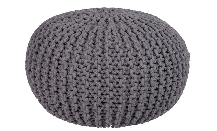 Image 10: Round Knitted Pouffes