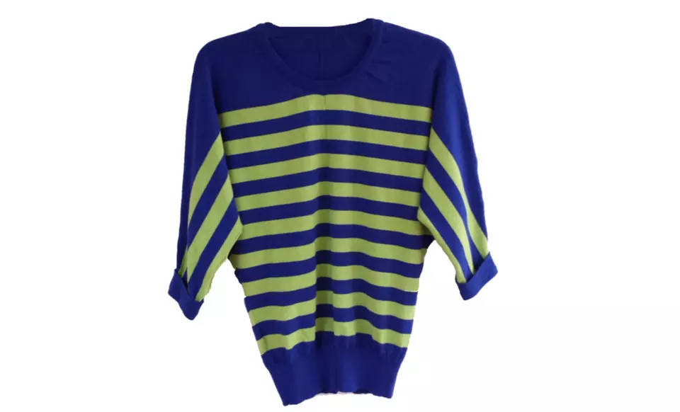 Lila Rose Striped Sweaters with 3/4-Length Sleeves. Multiple Colors Available. Free Shipping and Returns. - Second Medium