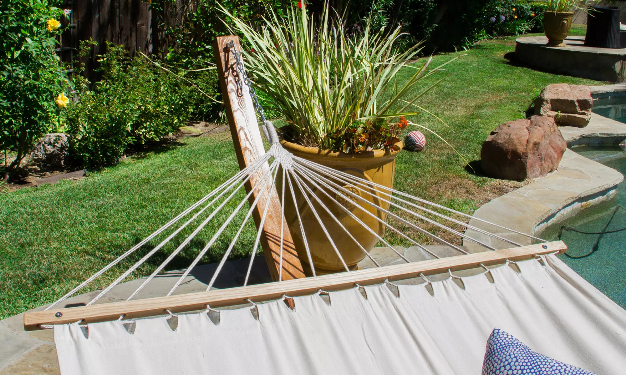 Weston Larch Wood and Canvas Hammock with Stand - Second Medium