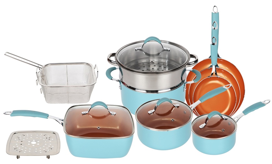 Image 7: 14 Piece Induction Non-Stick Cookware Set