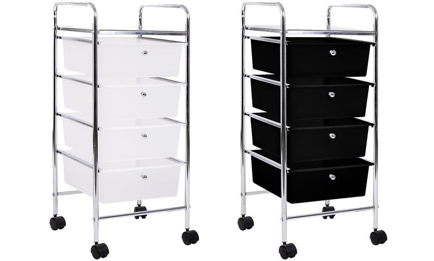 Image 1: Four-Drawer Storage Trolley