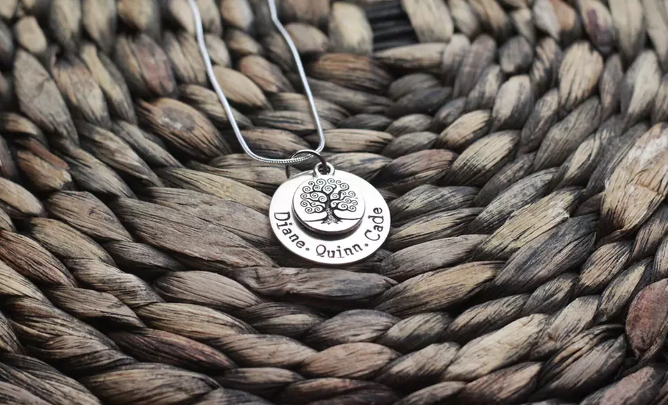 $19 for a Personalized Hand-Stamped Family Tree Necklace from Love Stamped ($40 Value) - Primary Image