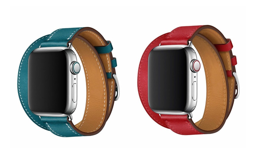 Image 1: Double Strap Compatible with Apple Watch