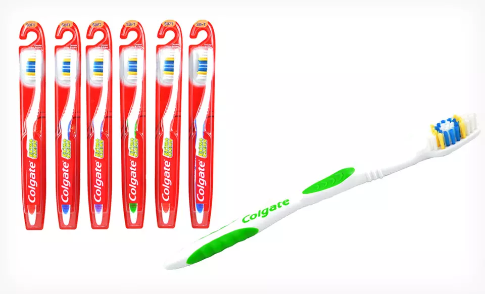 Six-Pack of Colgate Extra Clean Easy-Grip Soft or Medium Toothbrushes (67% Off) - Second Medium