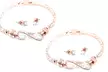 1x oder 2x Tennis-Armband und Ohrstecker in Silber oder Roségold mit Swarovski®-Kristallen für Damen - Second Medium
